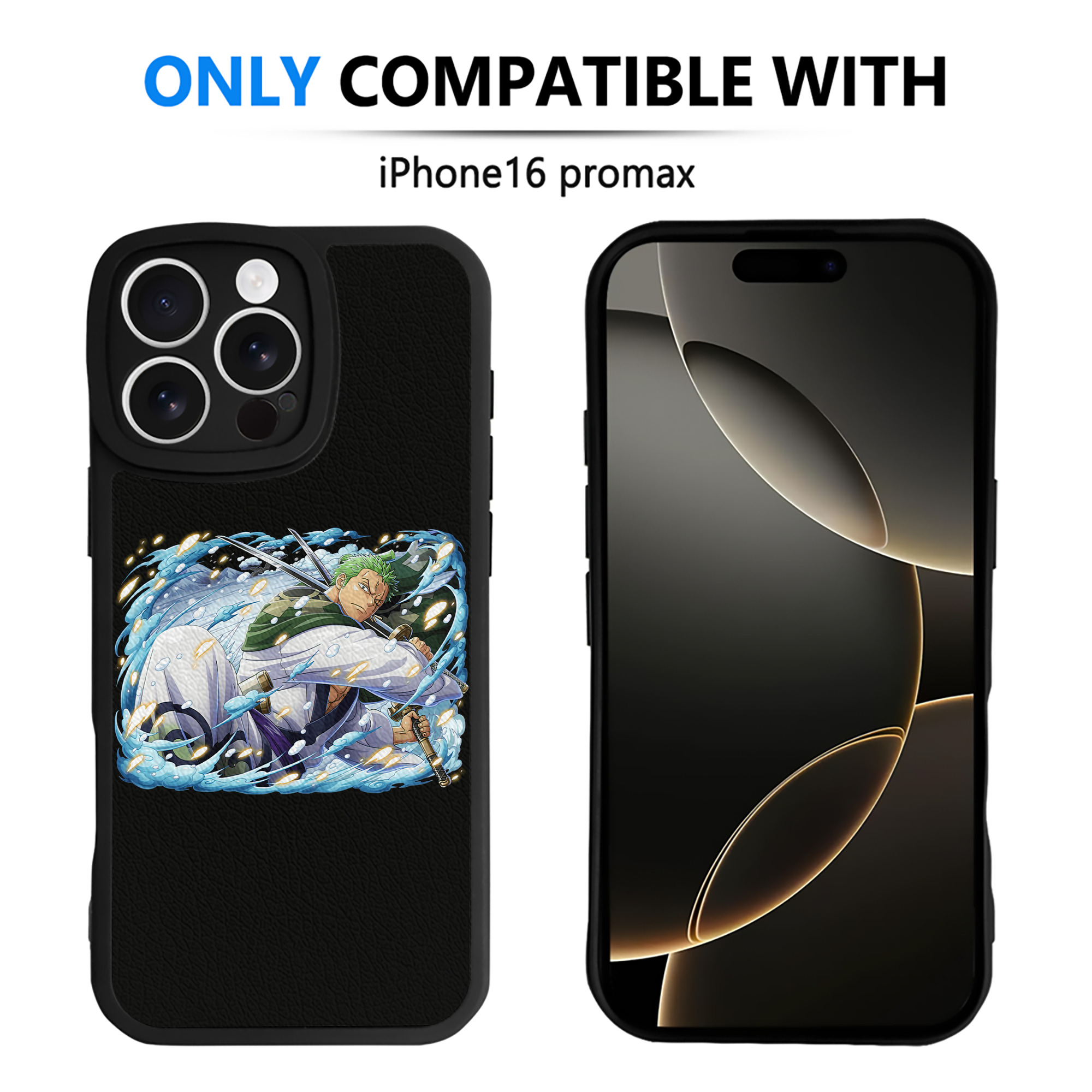 （画像用） ワンピース ロロノア・ゾロ ONE PIECE Roronoa Zoro 【iPhone 16シリーズ対応】シリコンスマホケース（レザー調） 材質：シリコン